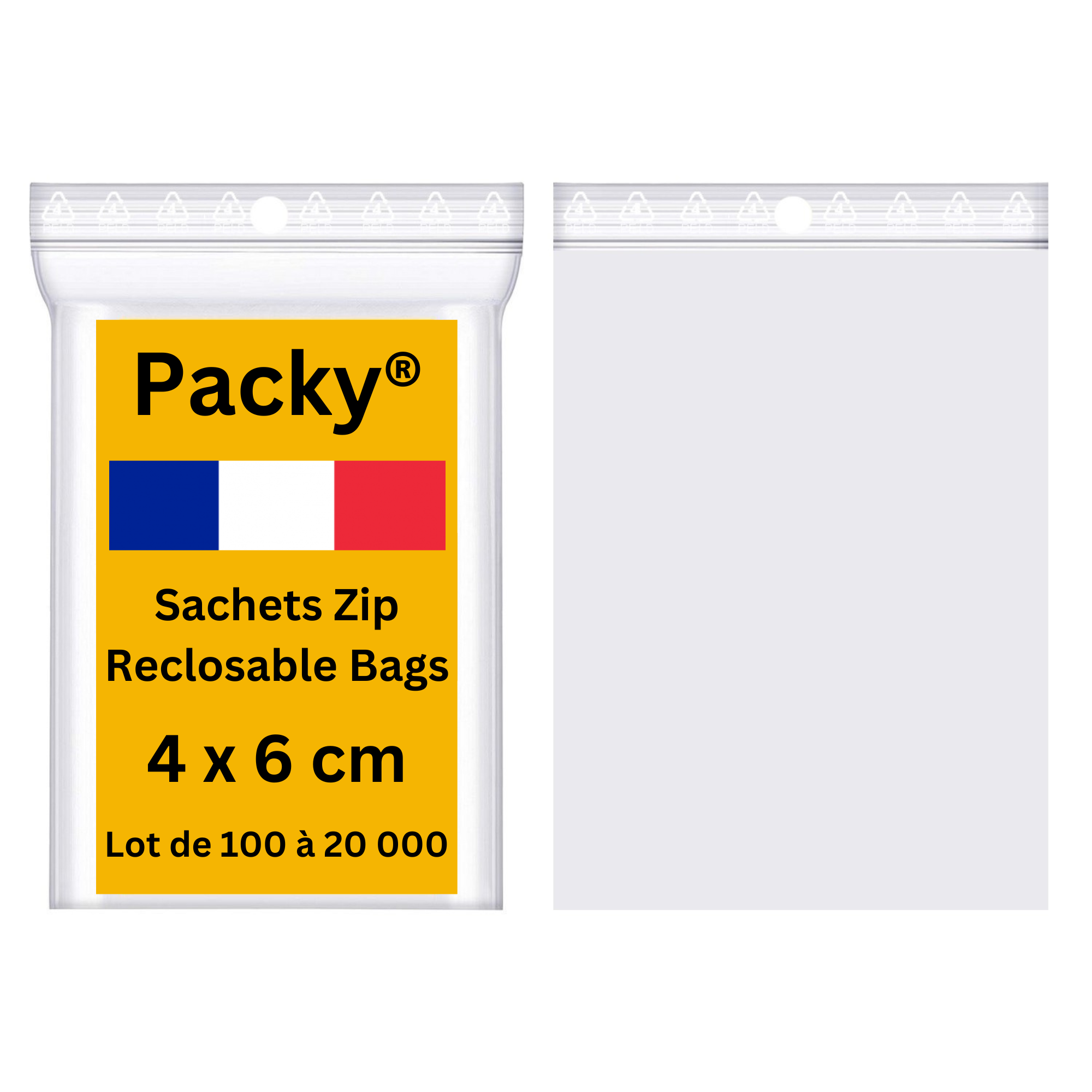 Sachet Zip Refermable (6 x 4 cm) 100 pièces