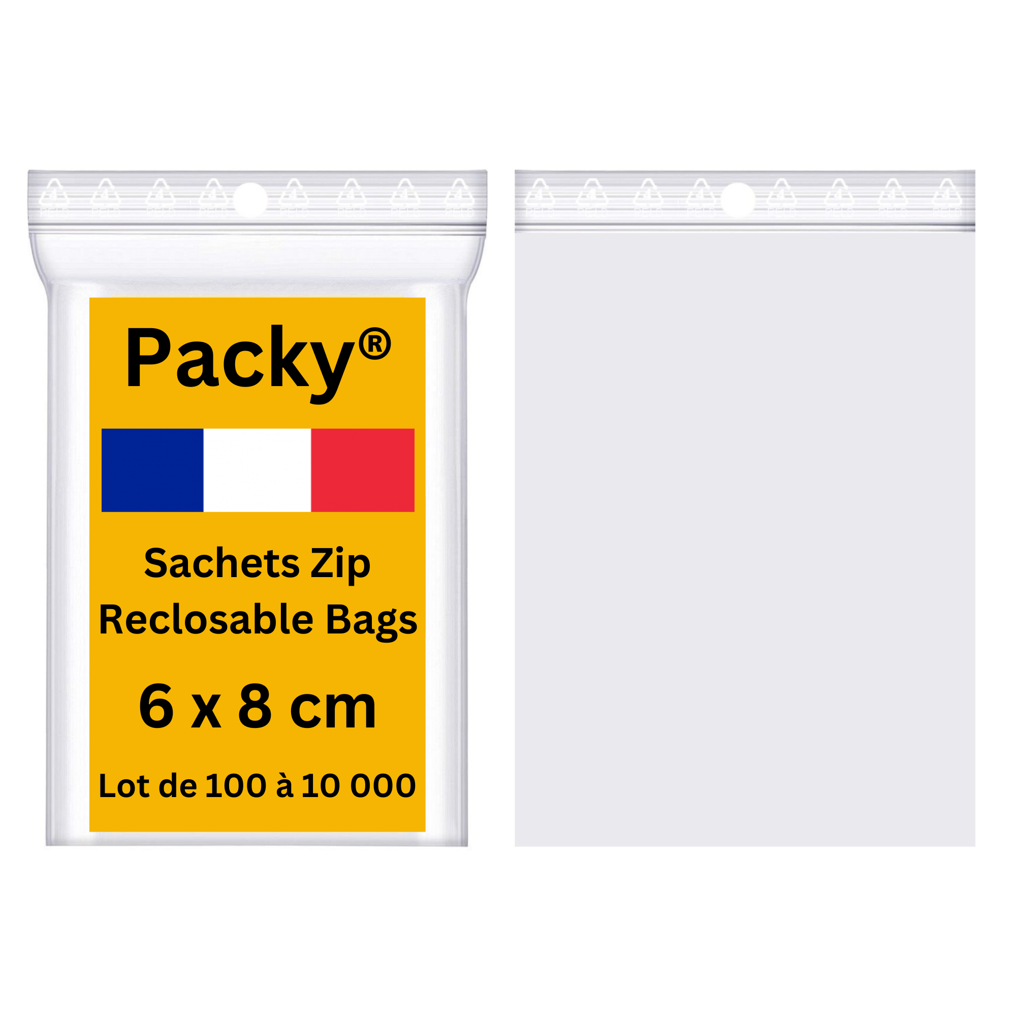 Sachet Zip transparent 24x24x0.05 X100 - Sachets plastiques zip